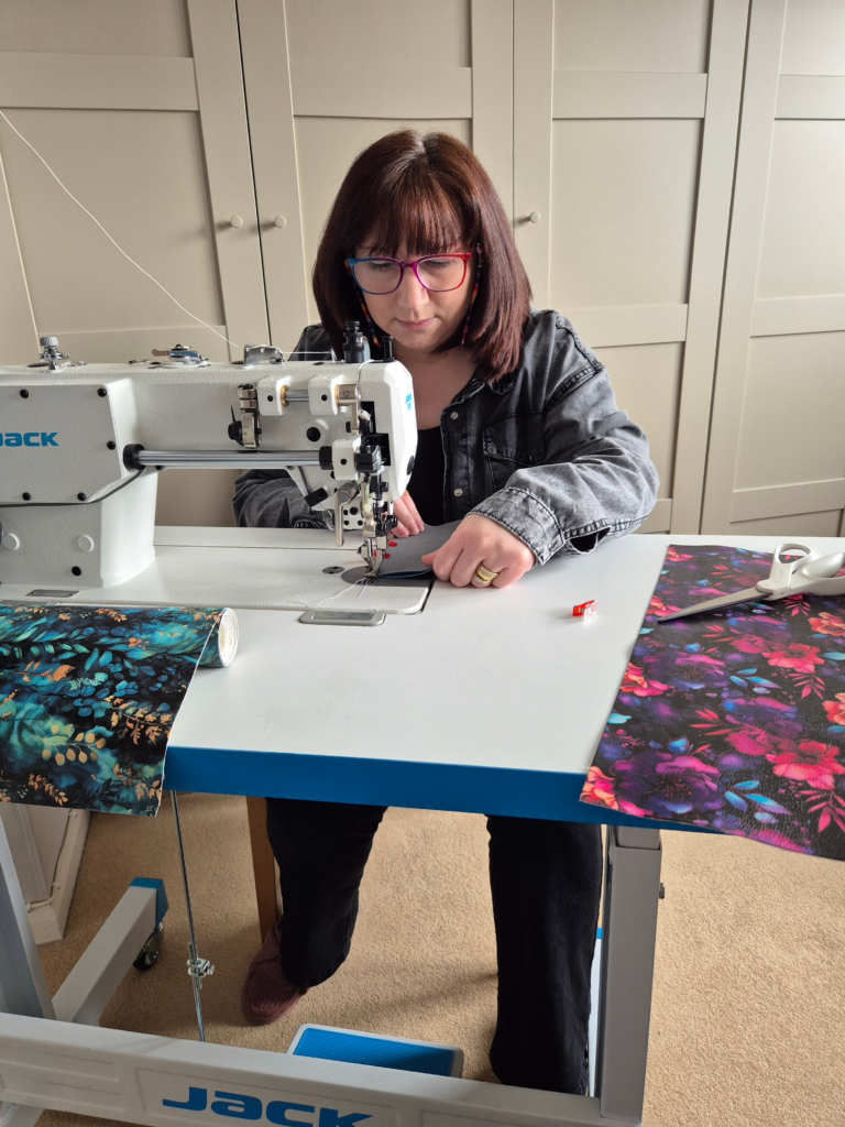 Sharon in her sewing room
